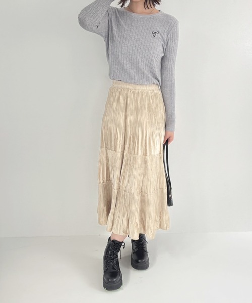 frunco(フランコ)の「【ZOZOTOWN限定】リボン刺繍入りクルーネックニット(ニット/セーター・レディース・ネイビー/イエロー/グレー/ホワイト/ブラック・FREE)」の22枚目の写真