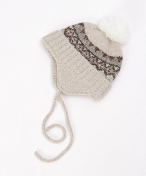 VENCEEXCHANGE（ヴァンスエクスチェンジ）の「ノルディック柄ニット帽（ニットキャップ/ビーニー・レディース・ブラック/ブラウン/ベージュ・FREE）」の5枚目の写真