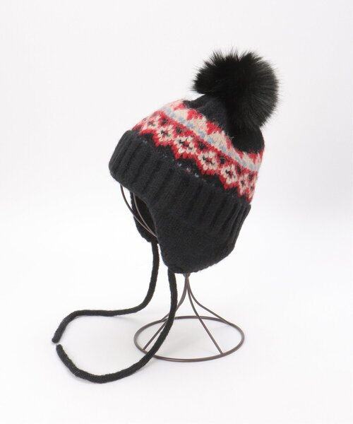 VENCEEXCHANGE（ヴァンスエクスチェンジ）の「ノルディック柄ニット帽（ニットキャップ/ビーニー・レディース・ブラック/ブラウン/ベージュ・FREE）」の7枚目の写真