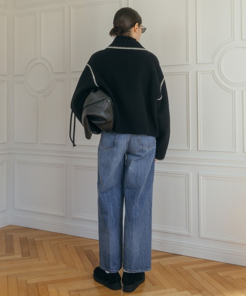 CREDONA（クレドナ）の「WOOL EMBROIDERY SHORT ZIP JACKET/ウールエンブロイダリージップジャケット（その他アウター・レディース・ブラック/グレー/アイボリー・FREE）」の17枚目の写真