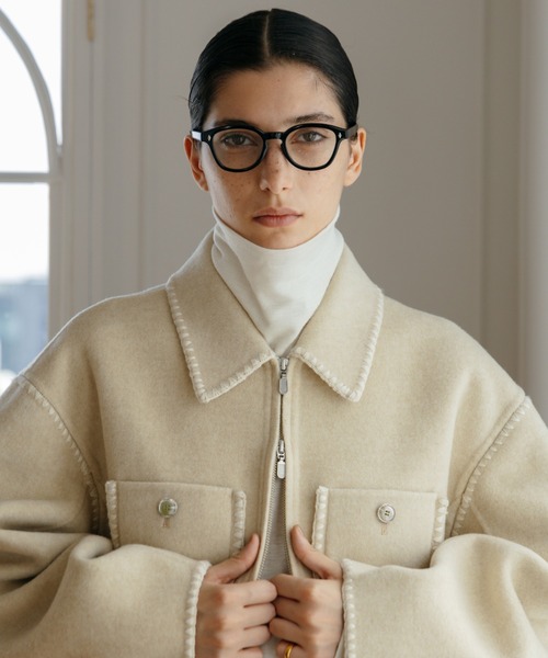 WOOL EMBROIDERY SHORT ZIP JACKET/ウールエンブロイダリージップ