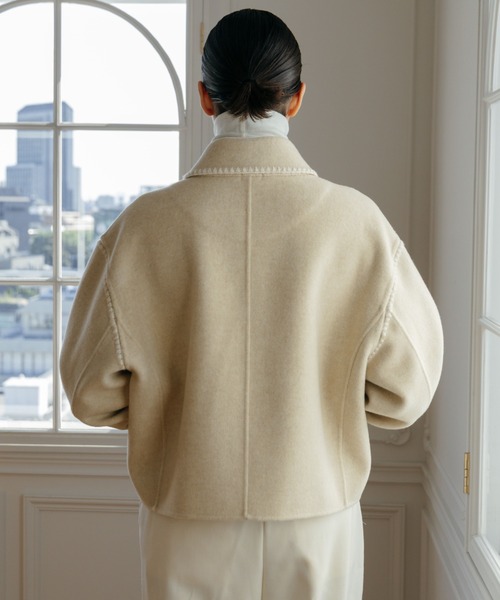 CREDONA（クレドナ）の「WOOL EMBROIDERY SHORT ZIP JACKET/ウールエンブロイダリージップジャケット（その他アウター・レディース・ブラック/グレー/アイボリー・FREE）」の20枚目の写真