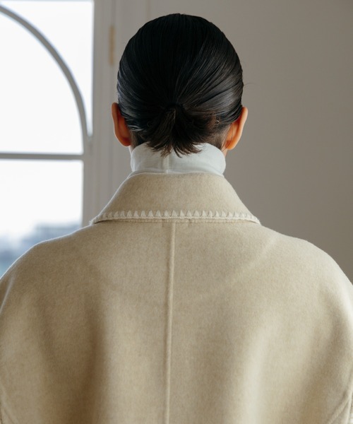 CREDONA（クレドナ）の「WOOL EMBROIDERY SHORT ZIP JACKET/ウールエンブロイダリージップジャケット（その他アウター・レディース・ブラック/グレー/アイボリー・FREE）」の21枚目の写真