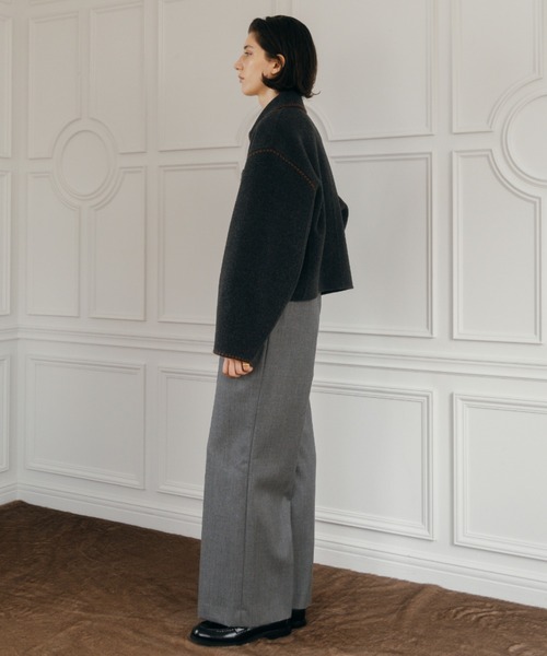 WOOL EMBROIDERY SHORT ZIP JACKET/ウールエンブロイダリージップ