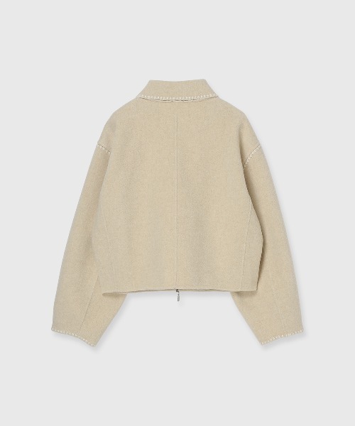 WOOL EMBROIDERY SHORT ZIP JACKET/ウールエンブロイダリージップ