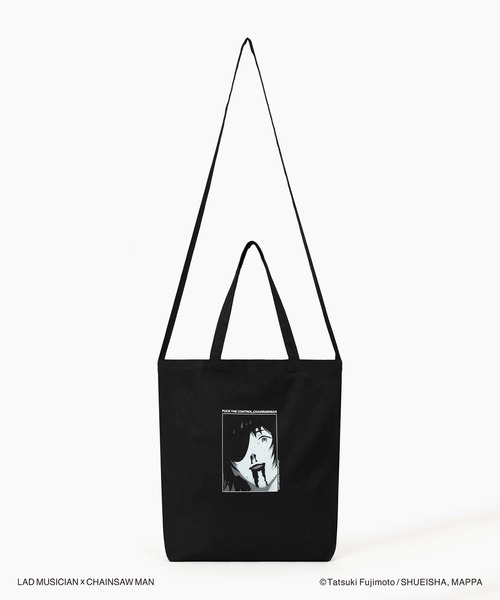 LAD MUSICIAN（ラッドミュージシャン）の「LAD MUSICIAN / CHAINSAW MAN TOTE BAG（トートバッグ・メンズ・ボルドー/チャコール/ブラック・FREE）」の4枚目の写真