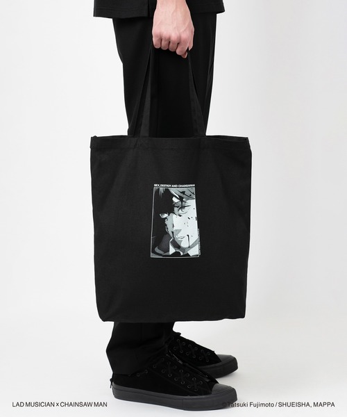 LAD MUSICIAN（ラッドミュージシャン）の「LAD MUSICIAN / CHAINSAW MAN TOTE BAG（トートバッグ・メンズ・ボルドー/チャコール/ブラック・FREE）」の6枚目の写真