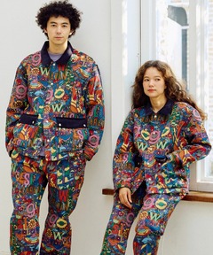 ブランド古着】総柄唐草模様ヌプシダウンジャケット（ダウンジャケット