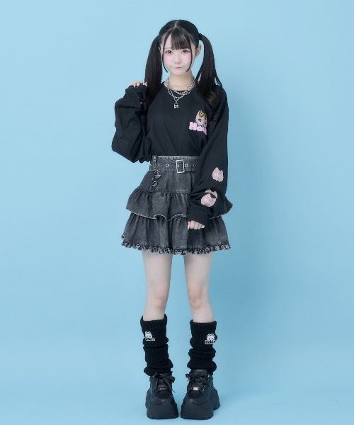 Hauls(ハウルズ)の「ギャル吉BIGロンTEE(Tシャツ/カットソー・レディース・ブラック/ホワイト・FREE)」の6枚目の写真