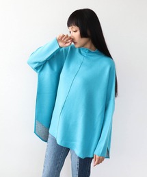 Three Four Time | リバーシブルWフェイスポンチョ風ニットプルオーバー(ニット/セーター)