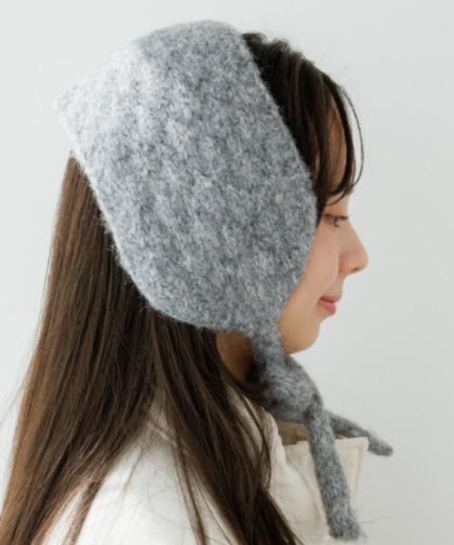 flower(フラワー)の「ニットイヤーマフラー(イヤーマフ・レディース・ブラウン/アイボリー/ブラック/グレー・FREE)」の1枚目の写真