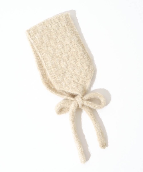 flower(フラワー)の「ニットイヤーマフラー(イヤーマフ・レディース・ブラウン/アイボリー/ブラック/グレー・FREE)」の6枚目の写真