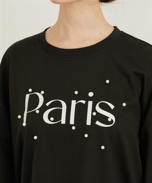 nissen(ニッセン)の「パール風ビジュー付スウェットトップス(薄手)(Tシャツ/カットソー・レディース・ブラウン/ピンク/ブラック/杢グレー・M/L)」の22枚目の写真