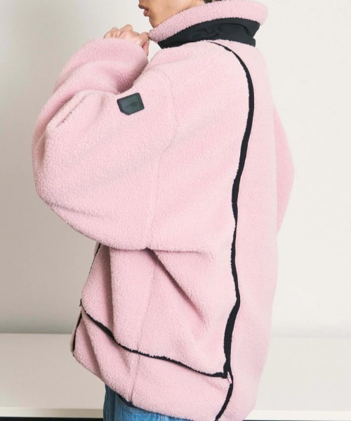 PHINGERIN（フィンガリン）の「PHINGERIN/フィンガリン/NOREN BOA FLEECE JACKET BLACK（ブルゾン・メンズ・ピンク/ブラック・L/XL）」の3枚目の写真