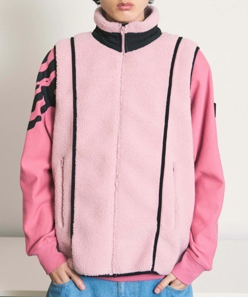 PHINGERIN（フィンガリン）の「PHINGERIN/フィンガリン/NOREN BOA FLEECE JACKET BLACK（ブルゾン・メンズ・ピンク/ブラック・L/XL）」の5枚目の写真