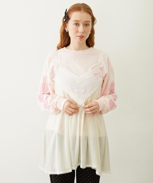 MILKFED.（ミルクフェド）の「GATHERED CAMISOLE（キャミソール・レディース・オフホワイト/ライトピンク/ブラック・ONE SIZE）」の2枚目の写真