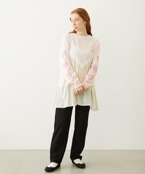 MILKFED.（ミルクフェド）の「GATHERED CAMISOLE（キャミソール・レディース・オフホワイト/ライトピンク/ブラック・ONE SIZE）」の8枚目の写真