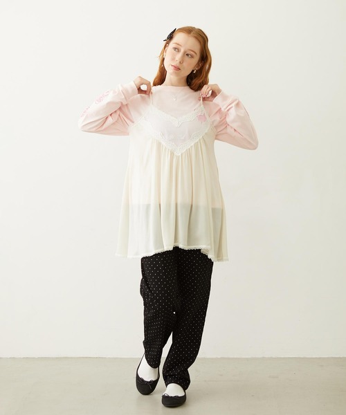 MILKFED.（ミルクフェド）の「GATHERED CAMISOLE（キャミソール・レディース・オフホワイト/ライトピンク/ブラック・ONE SIZE）」の9枚目の写真