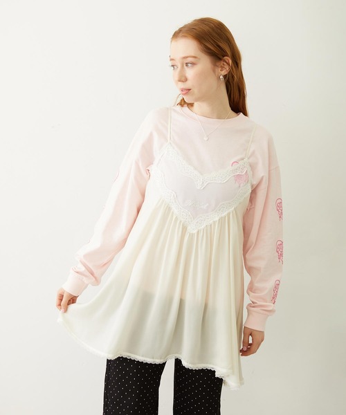 MILKFED.（ミルクフェド）の「GATHERED CAMISOLE（キャミソール・レディース・オフホワイト/ライトピンク/ブラック・ONE SIZE）」の4枚目の写真