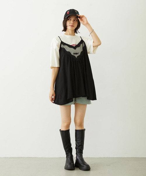 MILKFED.（ミルクフェド）の「GATHERED CAMISOLE（キャミソール・レディース・オフホワイト/ライトピンク/ブラック・ONE SIZE）」の15枚目の写真