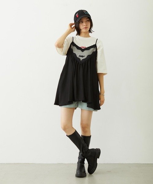 MILKFED.（ミルクフェド）の「GATHERED CAMISOLE（キャミソール・レディース・オフホワイト/ライトピンク/ブラック・ONE SIZE）」の16枚目の写真