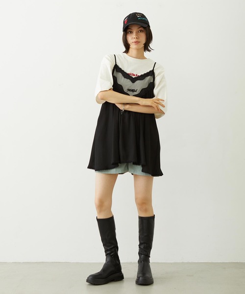 MILKFED.（ミルクフェド）の「GATHERED CAMISOLE（キャミソール・レディース・オフホワイト/ライトピンク/ブラック・ONE SIZE）」の17枚目の写真