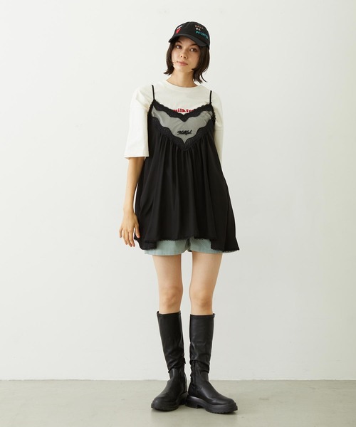 MILKFED.（ミルクフェド）の「GATHERED CAMISOLE（キャミソール・レディース・オフホワイト/ライトピンク/ブラック・ONE SIZE）」の18枚目の写真
