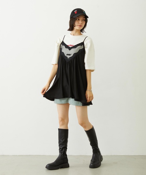 MILKFED.（ミルクフェド）の「GATHERED CAMISOLE（キャミソール・レディース・オフホワイト/ライトピンク/ブラック・ONE SIZE）」の19枚目の写真