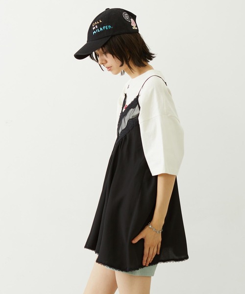 MILKFED.（ミルクフェド）の「GATHERED CAMISOLE（キャミソール・レディース・オフホワイト/ライトピンク/ブラック・ONE SIZE）」の13枚目の写真