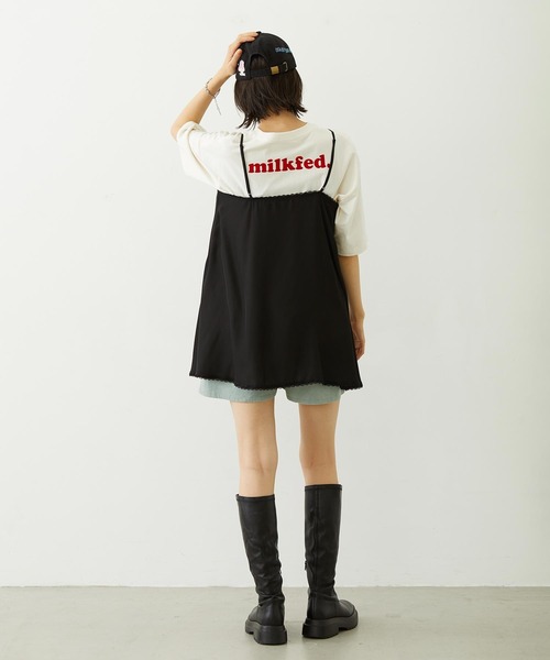 MILKFED.（ミルクフェド）の「GATHERED CAMISOLE（キャミソール・レディース・オフホワイト/ライトピンク/ブラック・ONE SIZE）」の21枚目の写真