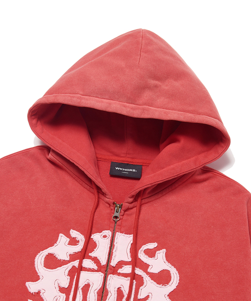 WKNDRS（ウィーキャンドース）の「APPLIQUE ZIPUP HOODIE (L.RED)（パーカー・レディース・その他・MEDIUM/LARGE/X-LARGE）」の3枚目の写真