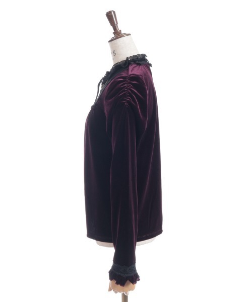 axes femme（アクシーズファム）の「ブロッキングベロアプルオーバー（Tシャツ/カットソー・レディース・ラベンダー/ワイン/ブラック・FREE）」の22枚目の写真