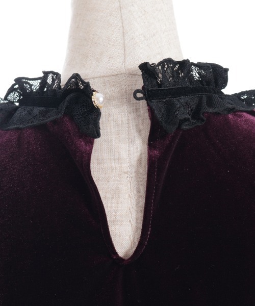 axes femme（アクシーズファム）の「ブロッキングベロアプルオーバー（Tシャツ/カットソー・レディース・ラベンダー/ワイン/ブラック・FREE）」の16枚目の写真