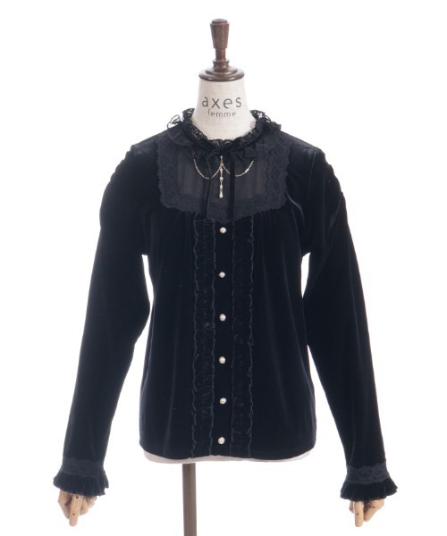 axes femme（アクシーズファム）の「ブロッキングベロアプルオーバー（Tシャツ/カットソー・レディース・ラベンダー/ワイン/ブラック・FREE）」の14枚目の写真