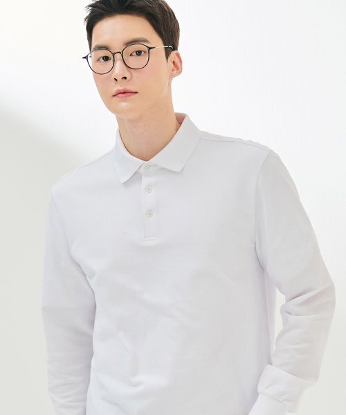 CHASECULT(チェイスカルト)の「男性ピケカラー長袖Tシャツ-DDZK5150A01(Tシャツ/カットソー・メンズ・ホワイト・105/95/100/110)」の4枚目の写真