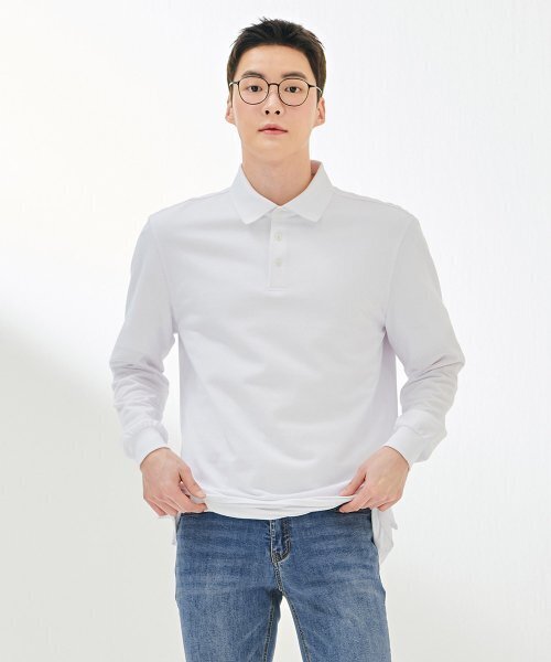 CHASECULT(チェイスカルト)の「男性ピケカラー長袖Tシャツ-DDZK5150A01(Tシャツ/カットソー・メンズ・ホワイト・105/95/100/110)」の5枚目の写真