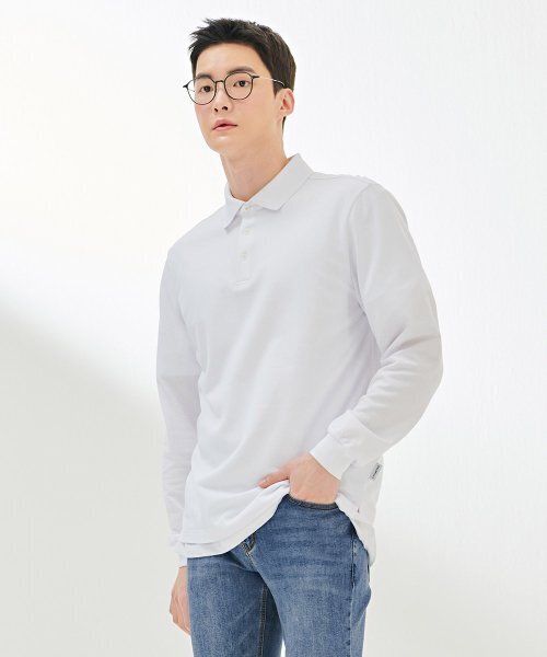 CHASECULT(チェイスカルト)の「男性ピケカラー長袖Tシャツ-DDZK5150A01(Tシャツ/カットソー・メンズ・ホワイト・105/95/100/110)」の2枚目の写真