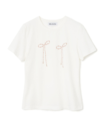 パールリボンTシャツ[ホワイト]