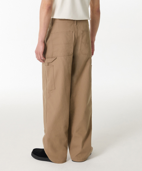 MUSINSA STANDARD（ムシンサスタンダード）の「キャンバスワイドダブルニーカーペンターパンツ[ベージュ]（その他パンツ・メンズ・その他・32/30/31/33/26/27/28/29/40/38/42/36/34）」の2枚目の写真
