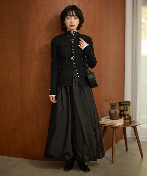 LAULEN（ローレン）の「many button rib knit cardigan /メニーボタンリブニットカーディガン（カーディガン/ボレロ・レディース・ネイビー/ブラック・FREE）」の11枚目の写真