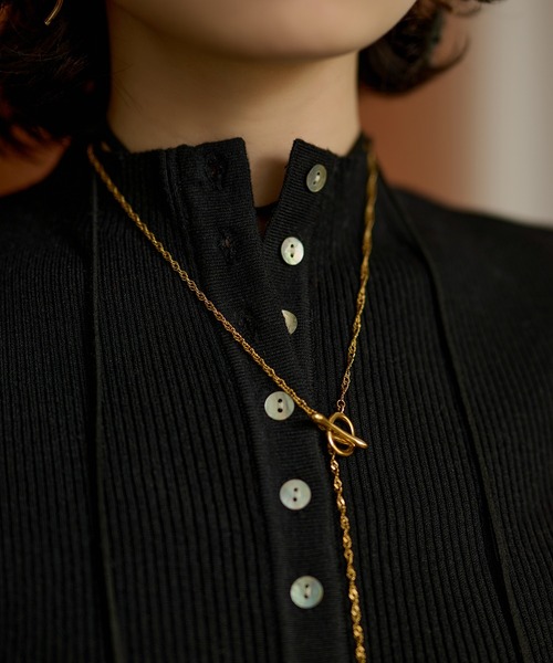 LAULEN（ローレン）の「many button rib knit cardigan /メニーボタンリブニットカーディガン（カーディガン/ボレロ・レディース・ネイビー/ブラック・FREE）」の15枚目の写真