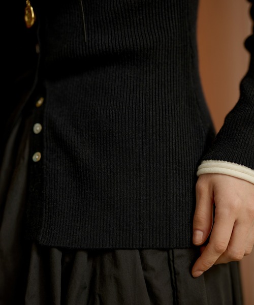 LAULEN（ローレン）の「many button rib knit cardigan /メニーボタンリブニットカーディガン（カーディガン/ボレロ・レディース・ネイビー/ブラック・FREE）」の19枚目の写真