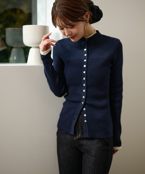 LAULEN（ローレン）の「many button rib knit cardigan /メニーボタンリブニットカーディガン（カーディガン/ボレロ・レディース・ネイビー/ブラック・FREE）」の20枚目の写真