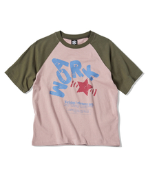 TRAVEL（トラベル）の「Popping Raglan Short Sleeve Tee Groomy Pink（Tシャツ/カットソー）」