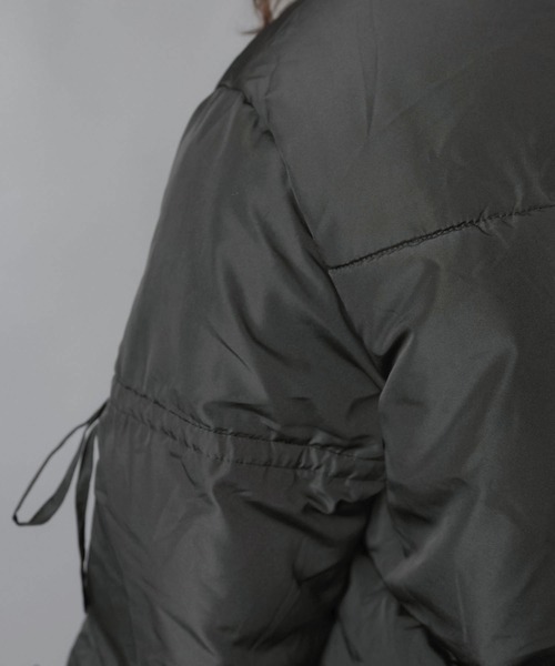 SPINNS（スピンズ）の「リボンで甘さ盛り！ふんわりガーリー中綿ジャケット（ダウンジャケット/コート・レディース・ブラック/アイボリー/グレー・ONESIZE）」の20枚目の写真