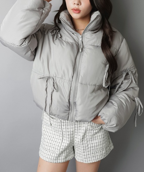 新品 JUNAROPÉ ダウンジャケットとスカート セット Sサイズ リボンで甘さ盛り！ふんわりガーリー中綿ジャケット（ダウンジャケット