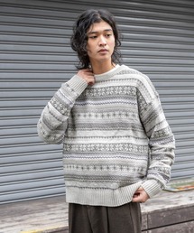 RAGEBLUE | FAIR ISLE PATTERN MALL KNIT CREW / フェアアイル/モールニットクルー(ニット/セーター)