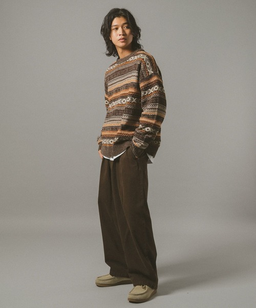 RAGEBLUE（レイジブルー）の「FAIR ISLE PATTERN MALL KNIT CREW / フェアアイル/モールニットクルー（ニット/セーター・メンズ・オフホワイト/ブラック/ネイビー/ダークブラウン・MEDIUM/LARGE/SMALL）」の15枚目の写真