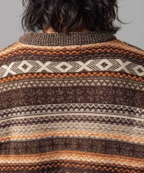 セール】FAIR ISLE PATTERN MALL KNIT CREW / フェアアイル/モール