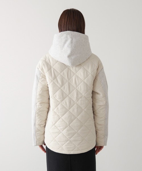 Bou Jeloud（ブージュルード）の「メルトン中綿切替フードジップコート（その他アウター・レディース・ホワイト系その他/ブラック・38）」の15枚目の写真